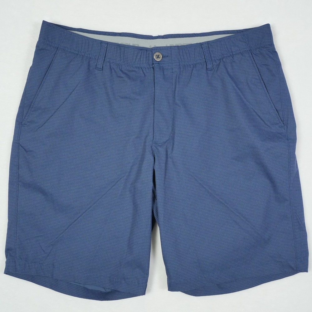 Under Armour Chino Shorts Men's Size 40 Navy Textured Geometric Golf Performance